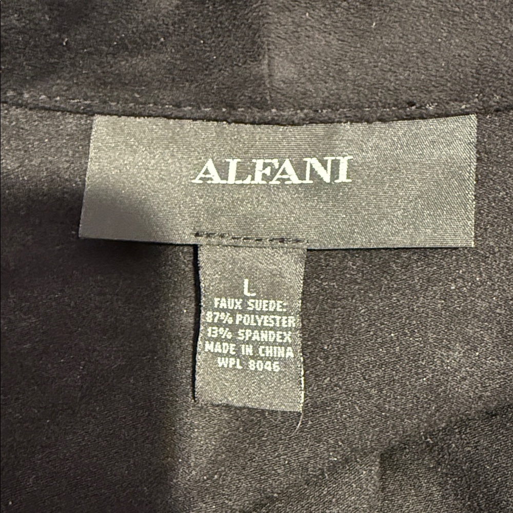 Alfani Faux Suede Black Women's Cardigan Size Large - Picture 4 of 4